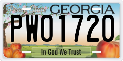 GA license plate PWO1720