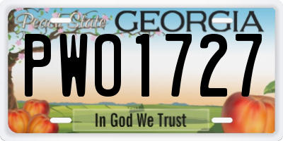 GA license plate PWO1727