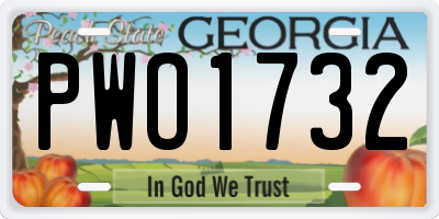 GA license plate PWO1732
