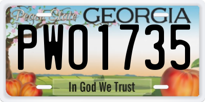 GA license plate PWO1735