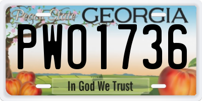 GA license plate PWO1736