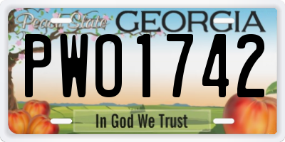 GA license plate PWO1742