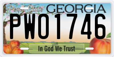 GA license plate PWO1746