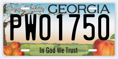 GA license plate PWO1750