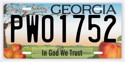 GA license plate PWO1752