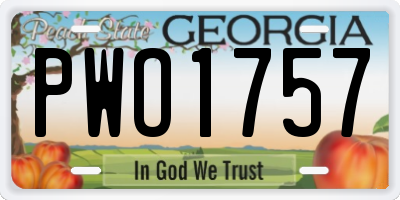 GA license plate PWO1757
