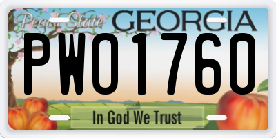 GA license plate PWO1760