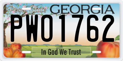 GA license plate PWO1762
