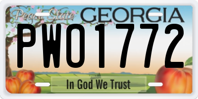 GA license plate PWO1772