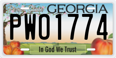 GA license plate PWO1774