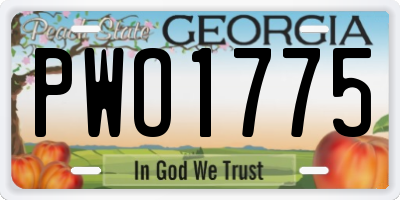 GA license plate PWO1775