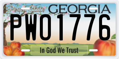 GA license plate PWO1776