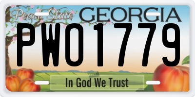 GA license plate PWO1779