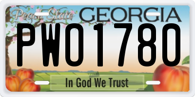 GA license plate PWO1780