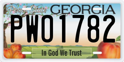 GA license plate PWO1782
