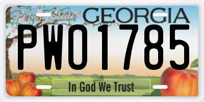 GA license plate PWO1785