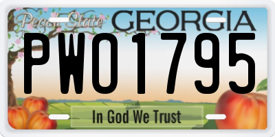 GA license plate PWO1795