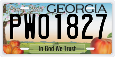 GA license plate PWO1827