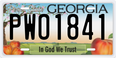 GA license plate PWO1841