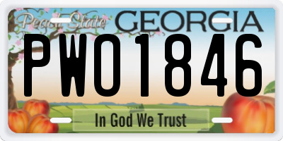 GA license plate PWO1846