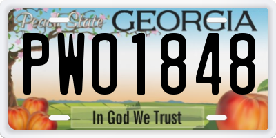 GA license plate PWO1848