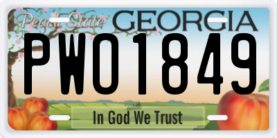 GA license plate PWO1849