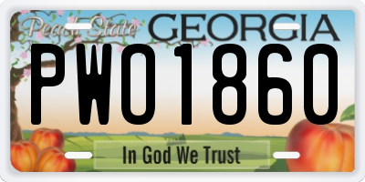 GA license plate PWO1860