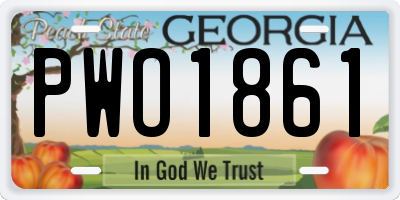 GA license plate PWO1861