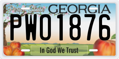 GA license plate PWO1876