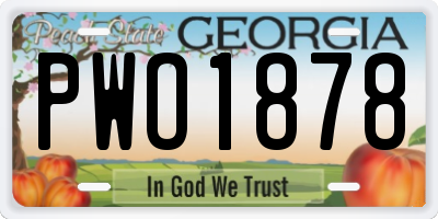 GA license plate PWO1878