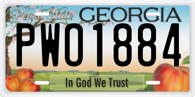GA license plate PWO1884