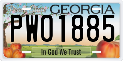 GA license plate PWO1885