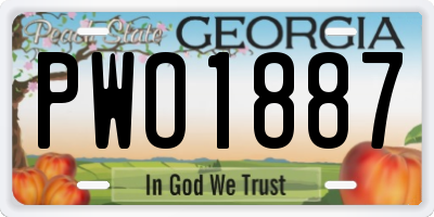 GA license plate PWO1887