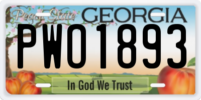 GA license plate PWO1893
