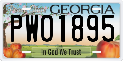 GA license plate PWO1895