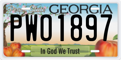 GA license plate PWO1897