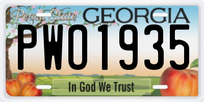 GA license plate PWO1935
