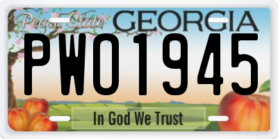 GA license plate PWO1945