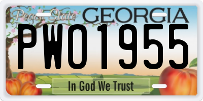 GA license plate PWO1955
