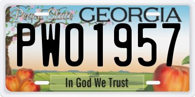 GA license plate PWO1957