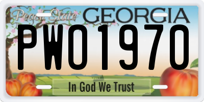 GA license plate PWO1970
