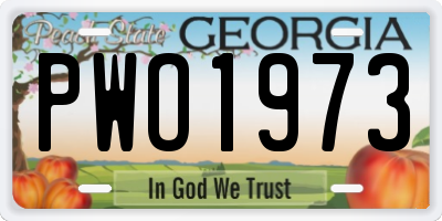GA license plate PWO1973