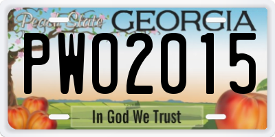 GA license plate PWO2015