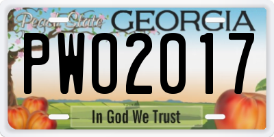 GA license plate PWO2017