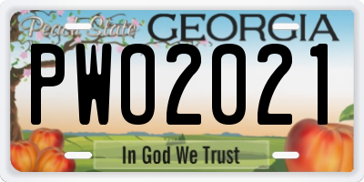GA license plate PWO2021