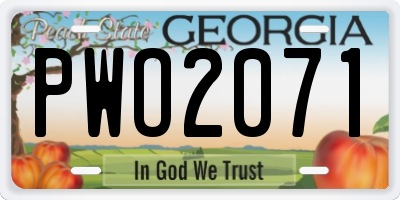 GA license plate PWO2071