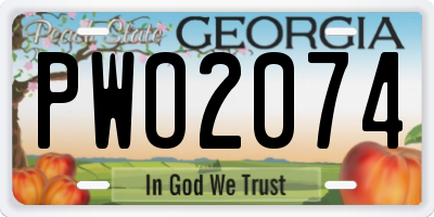 GA license plate PWO2074