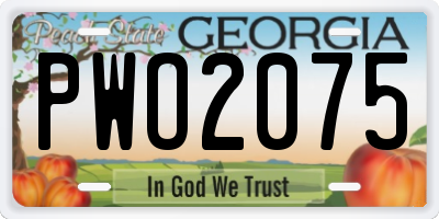 GA license plate PWO2075