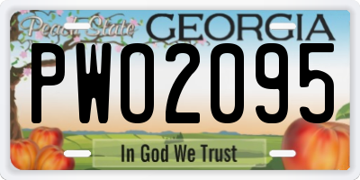 GA license plate PWO2095