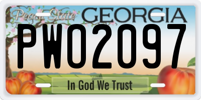 GA license plate PWO2097